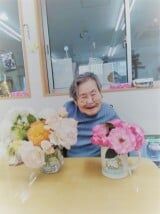 バラの花とツーショット